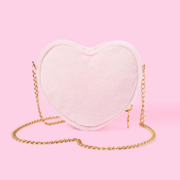 Stoney Clover Lane x Target Terry Cloth Heart Crossbody Bag Light Pink - Picture 1 of 3